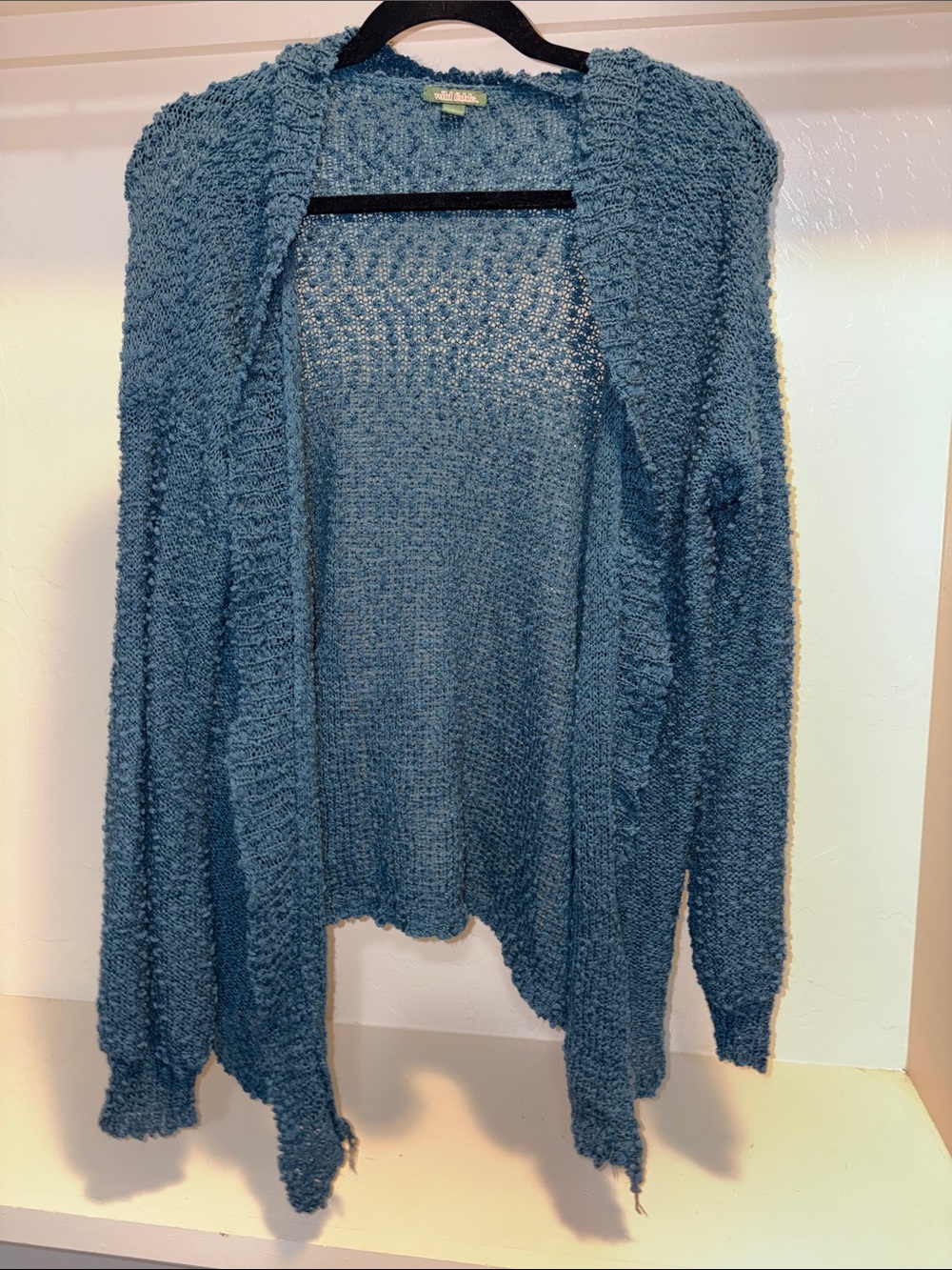 wild fable Blue Open-Front Textured Cardigan
